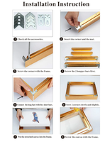 Vente en gros profilé moderne BSCI personnalisé en alliage d'aluminium métallique brossé or argent noir cadres en toile flottante pour mur