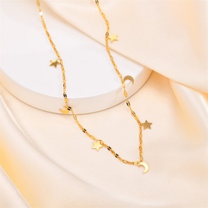 Collier tendance multi-pendentifs en acier inoxydable à maillons, idéal pour femme, cadeau d'anniversaire - Product Image 5