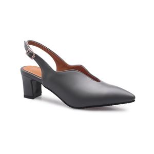 Escarpins élégants et professionnels Xuanhui Fashion beiges à <span class=keywords><strong>bout</strong></span> pointu, talon épais de 5,5 cm, bride arrière et découpe en V pour femme - Product Image 4