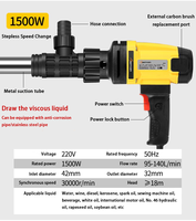 Pompe à baril électrique portable Cavitt 1500W, tube en nylon et acier inoxydable, 220V, pompe à transfert de liquide, huile diesel