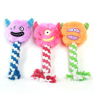 Nuovo Design all'ingrosso carino forma di mostro cane peluche squittio giocattoli di corda per animali domestici per interni - Product Image 2