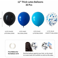 Décorations de table pour fête d'anniversaire, Pompons en carton bleus et noirs, Tenues de fête pour femmes, Cadeaux de baby shower, Ballons de fête