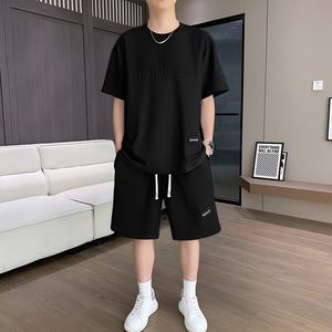 Conjunto de Verano, Camiseta Informal Holgada con Estampado, Transpirable, de Manga Corta, Pantalones Cortos Deportivos, Conjunto de 2 Piezas para <span class=keywords><strong>Hombre</strong></span> - Product Image 3