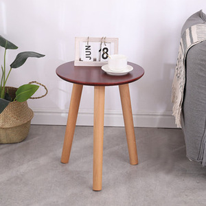 Solid Wood <b>Small</b> <b>Round</b> Coffee <b>Table</b> Natural Wood Color 60Cm Diameter Living Room Sofa <b>Side</b> <b>Table</b> Modern Minimalist Design - Product Image 3
