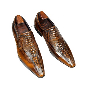 Chaussures habillées tendance pour hommes, style business, motif peau de grenouille, antidérapantes, respirantes, légères, à lacets - Product Image 1
