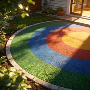 Granulés de caoutchouc EPDM polyvalents pour sols de jardin, patio et cour, design coloré, solution durable pour revêtements de sol extérieurs résidentiels - Product Image 1