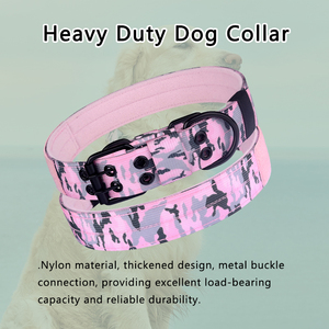 Collier pour chien réglable personnalisé, moyen et grand, en nylon, design tactique, motif uni, produit pour chien, collier pour chien robuste - Product Image 5