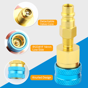 R1234Yf <b>Quick</b> <b>Connector</b> 14mm Low Side Detachable Valve Core Knurled Design Automotive Air Conditioning Refill Tool - Product Image 1