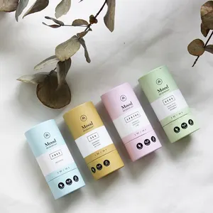 0.5oz 14g 100% biodegradable packaging cardboard push up deodorant stick containers white black brown kraft lip balm paper tube