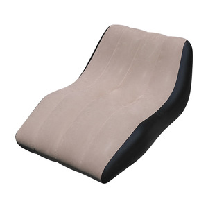 Modern S Shape Flocked Inflatable Lounge <b>Sofa</b> Chair Foldable Single <b>Sleeper</b> for Outdoor Rest and Camping - Product Image 5