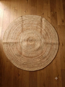 Tapis rond en jute fait main, tapis tressé naturel, style bohème rustique, tapis de sol pour salon, chambre à coucher, décoration intérieure - Product Image 2