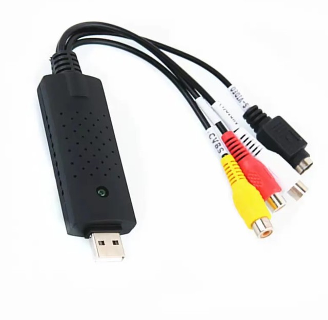 USB Video Capture Card, RCA to USB Converter, Plug and Play VHS to Digital Transfer Device for VCR DVD Hi8