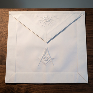 <b>White</b> Embroidered Leather Masonic <b>Apron</b> Lodge Regalia Fashion Accessories Custom Logo Uniquen Enterprises MA06 Classical - Product Image 3