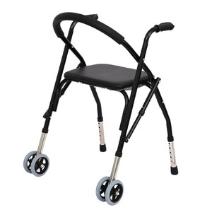Rising <b>Walker</b> Rollator With Seat And Wheels For Mobility Assistance Black <b>Folding</b> Design - Product Image 5