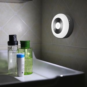 磁性发光二极管电池供电壁灯便携式圆形调光卧室厨房智能家居运动传感器夜灯现代 - Product Image 3