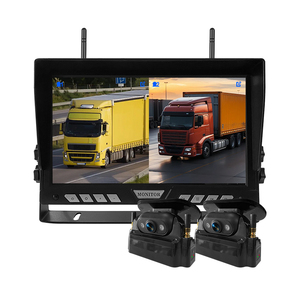 DVR Recording 10.1 Inch Large Screen Solar & USB Rechargeable Dual Wireless Magnetic Backup <b>Camera</b> for YB-Wireless - Product Image 1