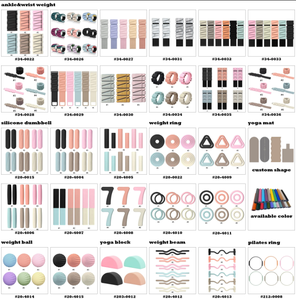 Tapis de yoga, Ensemble d'haltères, Accessoires de Pilates, Bracelets de cheville et de poignet personnalisés, Barre d'haltères, Anneau de résistance, <span class=keywords><strong>Kit</strong></span> de Pilates en silicone - Product Image 4
