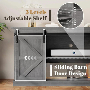 Factory Direct TV Console With Sliding Barn Doors, Modern Farmhouse Charm Stand with 4 Drawers, Living Room <b>Cabinet</b> - Product Image 3