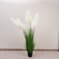Plante artificielle en pot de roseau vert en plastique pour décoration de jardin et intérieur, plantes artificielles