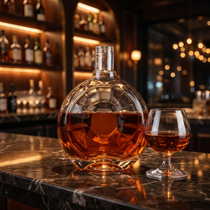 Empty Clear Glass Liquor Bottle 750ml 1000ml Super Flint Heavy Bottom Custom Cork Spirit Packaging Vodka Whiskey <strong>Gin</strong> Rum - Product Image 1