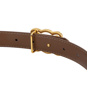 Ceinture en cuir de vachette pour femme avec boucle géométrique en alliage fin, noire, décontractée, élégante, durable, 3,0 cm - Product Image 3