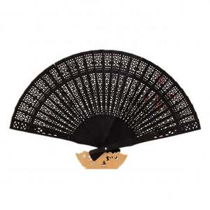 Éventail en bois de santal personnalisé pour invités de mariage, souvenir sur mesure, vente en gros, en stock - Product Image 6