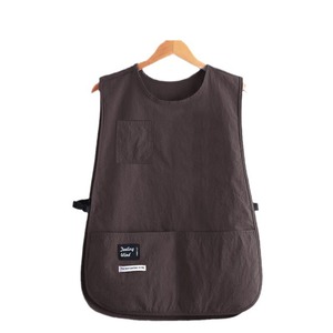 Delantal sin mangas de color sólido, resistente al agua, para cocina, cafetería, trabajo, con bolsillo - Product Image 5