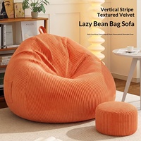 Kursi Beanbag Mewah Berkualitas Tinggi, Beludru Bertekstur Tebal, Sofa Santai Minimalis Modern, Sandaran Dapat Dilepas dan Dicuci