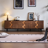 Mueble de TV Moderno de Lujo, Diseño de Última Generación, Hecho a Medida, de Madera, para Sala de Estar, Estilo Mid-Century