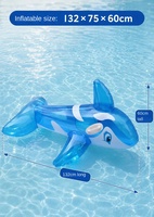 Jouets de surf flottants en PVC Requin Orca Baleine bleue Baleine noire - 132x75x60cm pour enfants et adultes