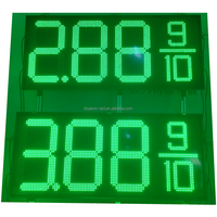 Affiche numérique LED extérieure de 16 pouces pour stations-service avec indice IP65 haute luminosité (3500-7500mcd) fonction d'affichage numérique