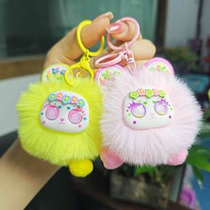 Nouveau porte-clés poupée fille en peluche souple avec pompon, joli pendentif pour sac à dos, support de clés de voiture, vente en gros - Product Image 4