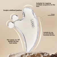 Planche de massage facial double perles Gua Sha, Gadget de beauté, Yoga du visage, Lifting du visage, Transparent