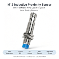 Capteur de proximité inductif M12 4mm DC 10-30V IP67 non blindé, sortie NO, connecteur 4 broches, commutateur PLC d'automatisation