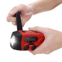 Radio à manivelle avec lampe torche LED à alarme SOS alimentée par énergie solaire 2000 mAh, préparation aux typhons, prêts en cas de catastrophe