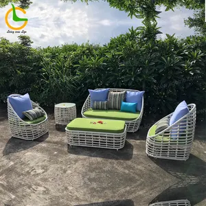 Giải Trí Không Thấm Nước KHÁCH SẠN Thương Mại Vườn Phòng Khách Mới Ngoài Trời Mây Wicker Sofa Nội Thất Cho Biệt Thự