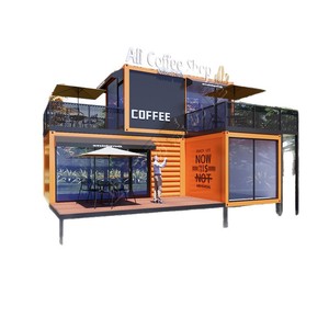ร้านกาแฟคอนเทนเนอร์ดัดแปลงทรงสี่เหลี่ยมผืนผ้า ดีไซน์อุตสาหกรรม สำหรับใช้ในตลาดนัดริมทาง - Product Image 1