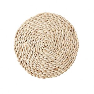 Natural Rattan & Corn Husk Woven Round Placemats for Dining Table Decor Wedding Party Table Setting - Product Image 3