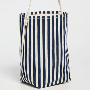 Casual Striped Embroidery Cotton Canvas Tote <b>Bag</b> for Women Custom DIY Open Top Tie Closure Portable <b>Summer</b> Winter Spring Travel - Product Image 5