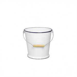 Cubo de Agua Esmaltado KARL KRGER de 5l Blanco con Asa de Madera - Product Image 2