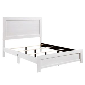 DB White Finish <b>Queen</b> <b>Size</b> Wooden Panel Bed Bedroom Furniture <b>Mattresses</b> in a Box 1pc Bed - Product Image 4