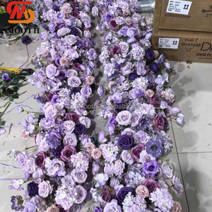 Couronne de fleurs artificielles violettes faites à la main, arrangement de roses mélangées, décoration de mariage, style romantique et rêveur - Product Image 4