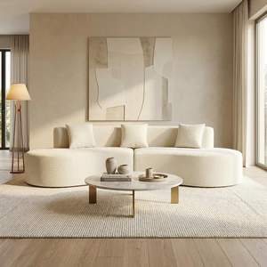 <span class=keywords><strong>Canapé</strong></span> modulable incurvé demi-lune, <span class=keywords><strong>canapé</strong></span> nuage sans armature avec <span class=keywords><strong>assise</strong></span> profonde, <span class=keywords><strong>canapé</strong></span> sectionnel compressé 4 places pour salon et bureau - Product Image 4