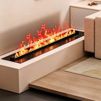 Cheminée électrique encastrée LUXUAN 1000 mm avec flammes LED multicolores, télécommande, thermostat, économie d'énergie pour la maison