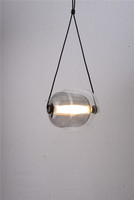 Lampe suspendue LED en verre cristal de luxe, réglable en hauteur, avec lumière blanc chaud, petite taille, pour plafond de salon