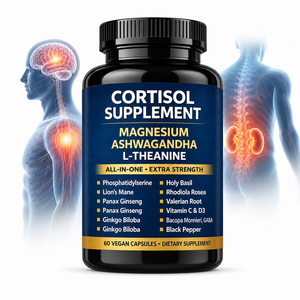 Capsules de soutien au cortisol OEM avec magnésium, ashwagandha, rhodiola, L-théanine pour la relaxation et le soutien de l'humeur - Product Image 1
