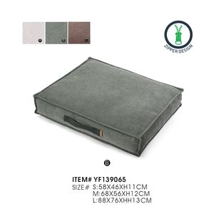 Cama para mascotas de lino de estilo moderno y lujoso, totalmente lavable, diseño cómodo con asa, colchón para perros - Product Image 3