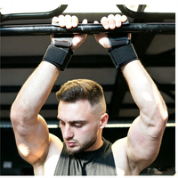Crochets de musculation robustes avec sangles de soutien en néoprène pour l'entraînement de force, la musculation et les séances de gym