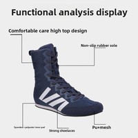 Chaussures de boxe durables pour hommes avec semelle à haute adhérence et sangles de cheville parfaites pour une stabilité améliorée et un mouvement rapide