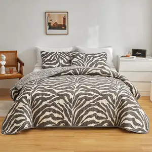 Neues Design Günstige Leoparden muster Tröster Bett bezug Custom ized King Full Size Quilt Bettwäsche-Set